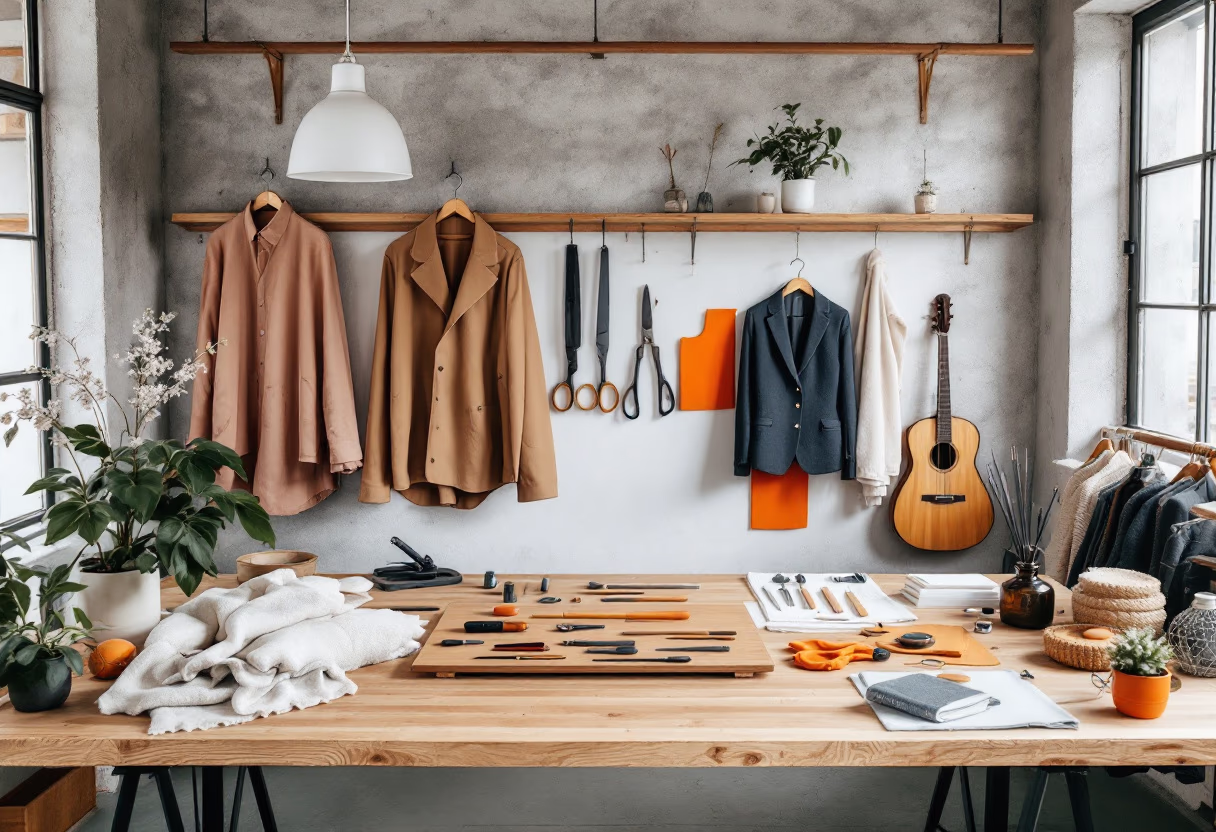 [background image] image of a cozy tailor shop interior