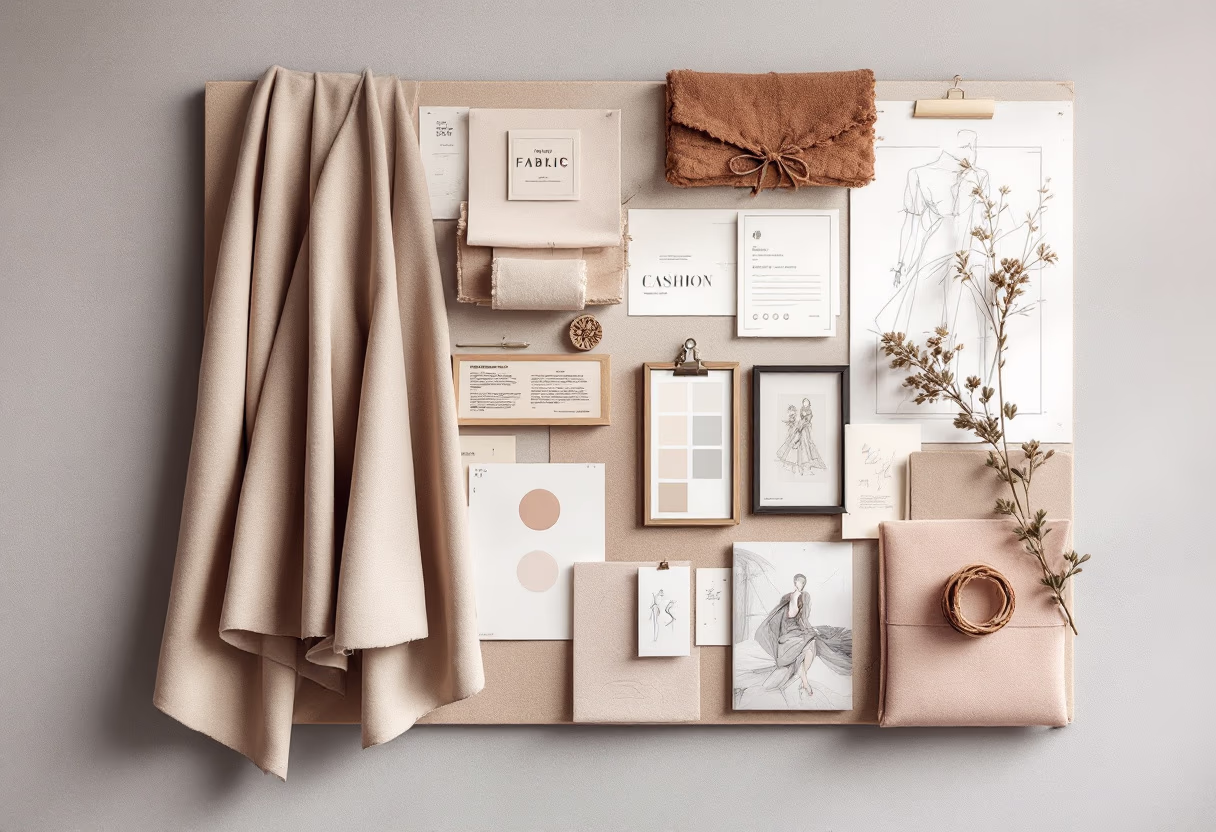 [background image] image of fashion inspiration board (for a clothing boutique)